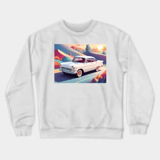 Retro Car Vector Art: Photorealistic Masterpiece in Isometric Design (326) Crewneck Sweatshirt